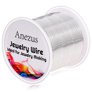 image:image22 Gauge Jewelry Wire Anezus Craft Wire Tarnish Resistant Copper Beading Wire for Jewelry Making Supplies and Crafting Copper 49 Yards45 MetersSilver