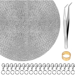 image:image50 Feet Stainless Steel Chains for Jewelry Making Anezus Jewelry Chain Bulk Small Metal Chains with 100 Jump Rings 30 Lobster Clasps for Necklace Making Bracelet DIY2mm