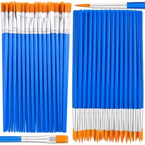 image:image50 Pcs Flat Paint Brushes for Touch Up Anezus Small Paint Brushes for Classroom Craft Brushes for Acrylic Watercolor Face Paintingflat and round
