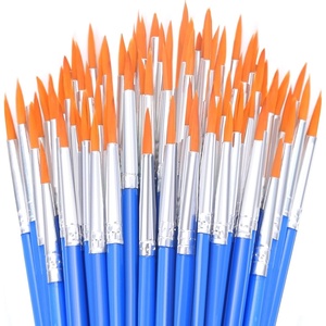 image:image50 Pcs Flat Paint Brushes for Touch Up Anezus Small Paint Brushes for Classroom Craft Brushes for Acrylic Watercolor Face Paintinground