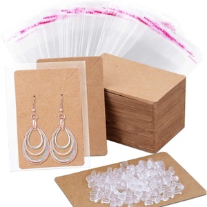image:imageAnezus 100 Pcs Earring Display Cards with 200 Earring Backs and 100 SelfSealing Bags for Earrings Necklace amp Jewelry Display Kraft Color 35x24 InchesBrown