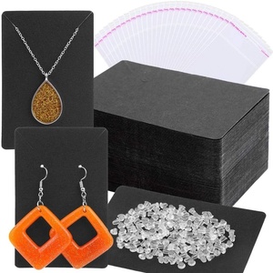 image:imageAnezus 100 Pcs Earring Display Cards with 200 Earring Backs and 100 SelfSealing Bags for Earrings Necklace amp Jewelry Display Kraft Color 35x24 InchesBlack