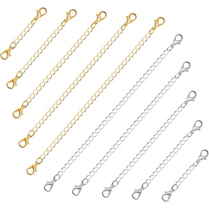 image:imageAnezus 10Pcs Necklace and Bracelet Extenders Silver Chain Extenders for Jewelry Making Assorted SizesSilver and Gold