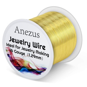 image:imageAnezus 16 Gauge Jewelry Wire 11 Yards Craft Wire Tarnish Resistant Copper Wire for Jewelry Making Wire Wrapping and CraftingSilverGold