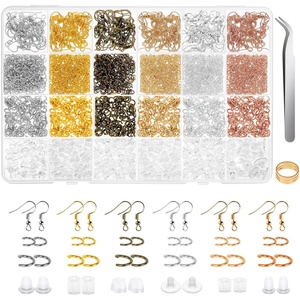 image:imageAnezus 1900 Pcs Earring Making Kit with Jewelry Hooks Fish Hook Earrings Backs Jump Rings for Repair Gifts