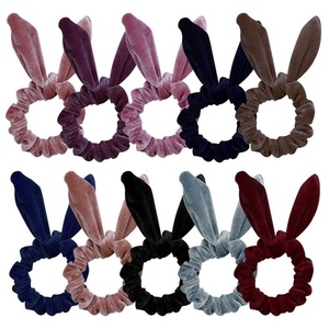 image:imageAnezus 20 Pack Velvet Scrunchies Hair Bobble Elastics Rabbit Ear Hair Scrunchy Women Hair ties 10 Colors