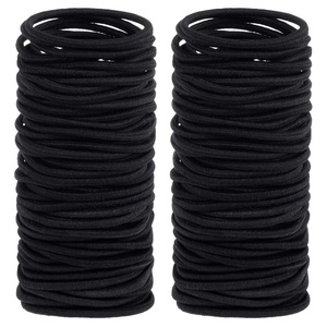 image:imageAnezus 200 Pcs Black Elastics Hair Ties Small Bulk Hair Ties Hair Bands 4mmBlack