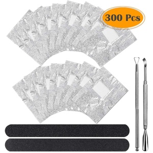 image:imageAnezus 300pcs Nail Foil Wraps Gel Polish Remover Wraps Gel Nail Remover Pads Kit with Cuticle Pusher and Cutter Triangle Cuticle Nail Pusher Nail Files for Gel Polish Removal