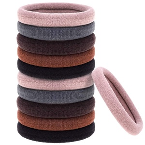 image:imageAnezus 50 Pcs Thick Black Hair Ties Large Hair Elastics Bulk Hair Ties Stretch Hair Bands Ponytail Holders for Thick Heavy and Curly Hair Neutral ColorsNeutral