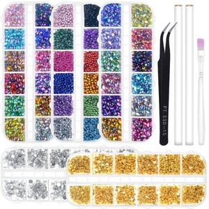 image:imageAnezus 6800Pcs Nail Art Rhinestones Nail Stone Gems Design Kit with Pickup Tools for Nail Art Supplies Accessories