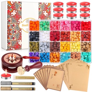 image:imageAnezus 754pcs Sealing Kit with Wax Beads Stamp Warmer Vintage Envelopes Metallic Pen for Letter Sealing Invitations Crafts