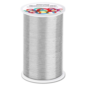 image:imageAnezus Bendable Craft Metal Wire  540 Feet 18 Gauge Flexible Beading Wire for Wreath Making Jewelry Making Floral Silver 1mm18 Gauge1 mm