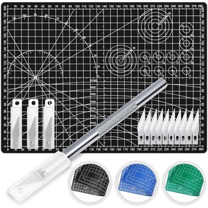 image:imageAnezus Craft Knife Precision Cutter and Self Healing Cutting Craft Mat Hobby Knife Set with 30 PCS Knife for Art Hobby Craft Scrapbooking StencilC Black