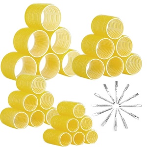 image:imageAnezus SelfGrip Rollers Set  60 Pcs Multicolored Curlers and Clips for HairstylingBright Yellow