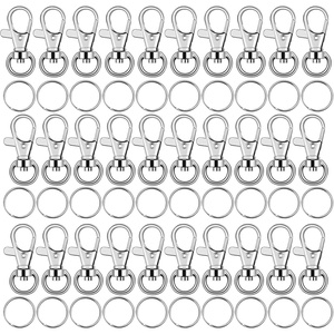 image:imageKey Chain Swivel Hooks Anezus 200pcs Keychain Hardware Metal Swivel Snap Hook Lanyard Clips Hooks with Keychain Rings for Keychain Hardware and Lanyard Charms Small100