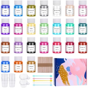 image:imageMica Powder for Resin Pigment Anezus Epoxy Resin Dye Powder with Resin Mixing Cups and Sticks Cosmetic Grade Pigment Powder for Slime Lip Gloss and Soap Making