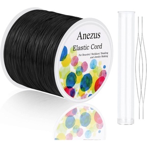 image:imageStretchy String for Bracelets Anezus Elastic String Jewelry Bead Cord with 2pcs Large Eye Beading Needles for Seed Beads Pony Beads Clay Beads Bracelets Necklace and Jewelry Making BlackBlack