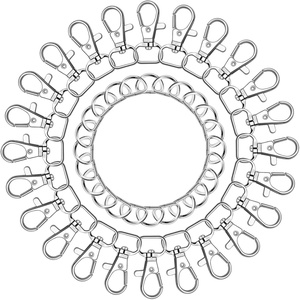 image:imageanezus 100pcs Key Chain Clip Hook and D Rings Set Include 50Pcs Swivel Snap Hooks Lanyard Clips and 50Pcs D Rings for Keychain and Purse Hardware 12 Inside Width