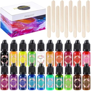 image:imageanezus 20 Colors Epoxy Resin Color Pigment Epoxy Resin Pigment Liquid Dye Resin Ink UV Resin Colorant for Epoxy Resin Jewelry Making Supplies
