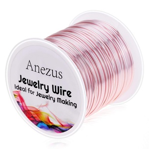 image:imageanezus 20 Gauge Jewelry Wire 28 Yards Craft Wire Tarnish Resistant Copper Beading Wire for Jewelry Making Supplies and CraftingAntique BronzeRose Gold Pink