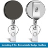 image:imageAnezus 2 Pack Retractable Badge Holder Badge Reels Clip Retractable Keychain Heavy Duty ID Badge Holder Retractable with Belt Clip Key Ring for Name Card Keycard