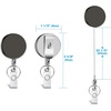image:imageAnezus 2 Pack Retractable Badge Holder Retractable Keychain Heavy Duty ID Card Badge Holder Retractable Reel Clip with Key Ring Belt Clip for Name Card Keycard