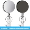 image:imageAnezus 2 Pack Retractable Badge Holder Retractable Keychain Heavy Duty ID Card Badge Holder Retractable Reel Clip with Key Ring Belt Clip for Name Card Keycard