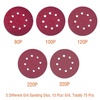 image:imageAnezus 75 Pcs 5 Inch 8 Holes Sanding Discs 80 100 120 240 320 Grit Hoop and Loop Sandpaper for Random Sander