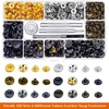 image:imageSnap Buttons and Leather Rivets Anezus 120 Set Leather Snap Fasteners Kit and 240 Sets Leather Rivets with Setting Tools for Leather Craft Repairs Decoration