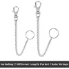 image:imageanezus 2Pcs Chain Belt Set Wallet Chain Pants Chain Pocket Chain with Keyring for Pants Belt Jeans Wallets and keys 16 amp 20