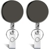image:imageAnezus 2 Pack Retractable Badge Holder Badge Reels Clip Retractable Keychain Heavy Duty ID Badge Holder Retractable with Belt Clip Key Ring for Name Card Keycard