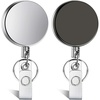 image:imageAnezus 2 Pack Retractable Badge Holder Retractable Keychain Heavy Duty ID Card Badge Holder Retractable Reel Clip with Key Ring Belt Clip for Name Card Keycard