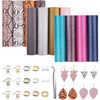 image:imageFaux Leather Sheets for Jewelry Making Supplies Anezus Leather Earring Kit Include 12 Pcs Faux Leather Sheet and 680 Pcs Earring Making Supplies with Fish Hook Earrings Jump Rings Earring Backs for J