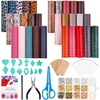 image:imageFaux Leather Sheets for Jewelry Making Supplies Anezus Leather Earring Making Kit Include 30 Pcs Faux Leather Sheet 240pcs Earring Hooks and Tools for Jewelry Earrings Making DIY Craft