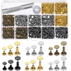 image:imageLeather Rivets Anezus 420 Sets Rivets for Leather Double Cap Rivet Tubular 4 Colors 3 Sizes Metal Studs with Fixing Tools for DIY Craft Leather Craft Repairs Decoration