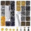 image:imageSnap Buttons and Leather Rivets Anezus 120 Set Leather Snap Fasteners Kit and 240 Sets Leather Rivets with Setting Tools for Leather Craft Repairs Decoration