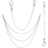 image:imageanezus 3pcs Belt Chain Pocket Chain Chains for Wallet Pants Jeans Goth Accessories for Eboy Egirl Men and Women