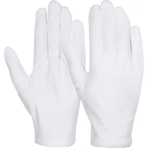 image:image6 Pairs White Cotton Gloves for Dry Hands Eczema SPA Moisturizing Work Glove Liners for Serving Costume InspectionLarge
