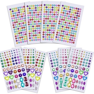 image:imageAnezus 1126Pcs Rhinestone Stickers SelfAdhesive Bling Craft Jewels Crystal Gem Stickers for Nail Body Makeup Festival Assorted Sizes and Shapes 10 Sheets