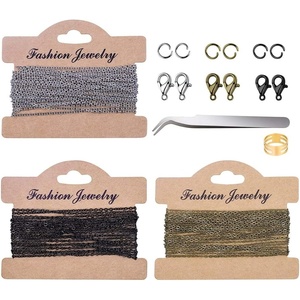 image:imageJewelry Chains for Making Jewelry Anezus 48 Feet Stainless Steel Silver Bronze and Black Chains with Jump Rings and Lobster Clasps for Jewelry Necklace and Bracelet Making 20 mm