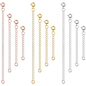 image:imageJewelry Extenders for Necklaces Anezus 12pcs Necklace Extenders Chain Extenders for Necklace Bracelet and Jewelry Making Assorted Sizes amp ColorsSilver  Gold and Rose Gold