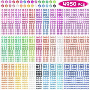 image:imageRhinestone Stickers Anezus 4950pcs Adhesive Stick on Gems Face Jewels Stickers Self Adhesive Rhinestones for Crafts Makeup and Decorations 30 Colors 4 SizesSmall