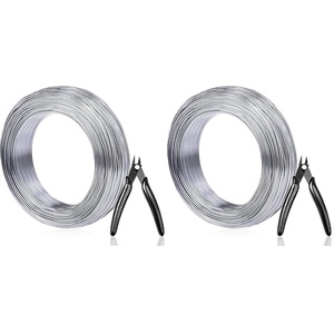 image:imageAnezus 18 Gauge 328 FT Bendable Aluminum Sculpting Wire  1mm Silveraluminum wire with cutter18 gauge Pack of 2